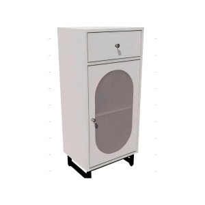 PE Rattan Storage Cabinet with Adjustable Foot Pads and Anti-toppling Kit-White PE Rattan Storage Cabinet with Adjustable Foot Pads and Anti-toppling Kit-White