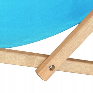 BEACH LOUNGER WOODEN GARDEN BLUE FOLDING Polish ARMRESTS - obrazek 13