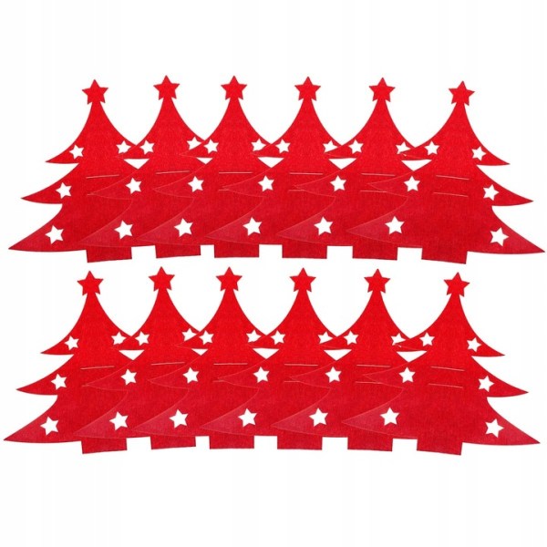 CHRISTMAS CUTLERY COVERS TABLE DECORATION RED CHRISTMAS ORNAMENT 10PCS