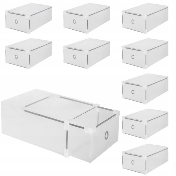 SET OF 10 BOXES CONTAINERS ORGANIZER RETRACTABLE SHOES FOR WARDROBE 31×20,5x11cm SET OF 10 BOXES CONTAINERS ORGANIZER RETRACTABLE SHOES FOR WARDROBE 31×20,5x11cm