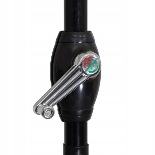 GARDEN UMBRELLA BROKEN FOLDING LARGE SOLID BROWN STRONG 260cm WITH CRANK