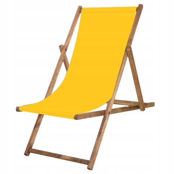 BEACH LOUNGER WOODEN GARDEN YELLOW FOLDING Polish FROM THE MANUFACTURER