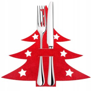 CHRISTMAS CUTLERY COVERS TABLE DECORATION RED CHRISTMAS ORNAMENT 10PCS - Obrázok 8