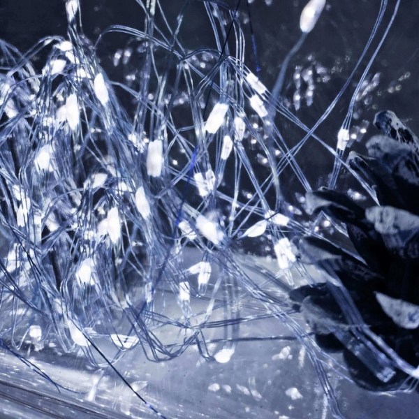 20LED WIRE LIGHTS COLD WHITE MICRO STRINGS BATTERY OPERATED CHRISTMAS TREE LIGHT