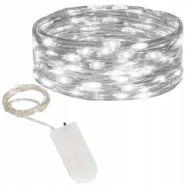 20LED WIRE LIGHTS COLD WHITE MICRO STRINGS BATTERY OPERATED CHRISTMAS TREE LIGHT