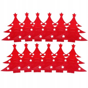 CHRISTMAS CUTLERY COVERS TABLE DECORATION RED CHRISTMAS ORNAMENT 10PCS CHRISTMAS CUTLERY COVERS TABLE DECORATION RED CHRISTMAS ORNAMENT 10PCS