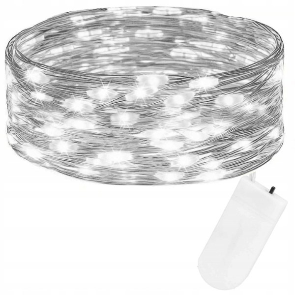 20LED WIRE LIGHTS COLD WHITE MICRO STRINGS BATTERY OPERATED CHRISTMAS TREE LIGHT