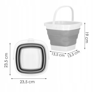 BUCKET SILICONE BUCKET WITH HANDLE FOLDING UNIVERSAL LARGE TOURIST - Afbeelding 7
