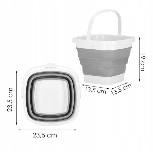 BUCKET SILICONE BUCKET WITH HANDLE FOLDING UNIVERSAL LARGE TOURIST