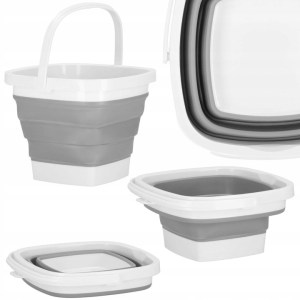 BUCKET SILICONE BUCKET WITH HANDLE FOLDING UNIVERSAL LARGE TOURIST - Afbeelding 3