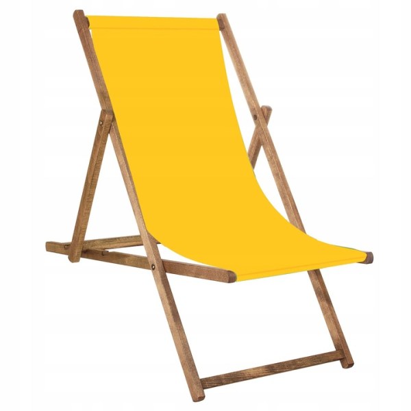 BEACH LOUNGER WOODEN GARDEN YELLOW FOLDING Polish FROM THE MANUFACTURER BEACH LOUNGER WOODEN GARDEN YELLOW FOLDING Polish FROM THE MANUFACTURER