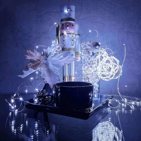 20LED WIRE LIGHTS COLD WHITE MICRO STRINGS BATTERY OPERATED CHRISTMAS TREE LIGHT