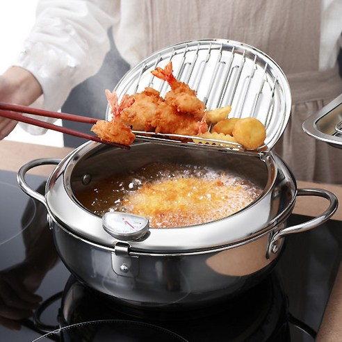 까사니 스텐 인덕션 프라이어팟 오일포트 온도계 튀김냄비, 단품, 2.2L / 20cm
