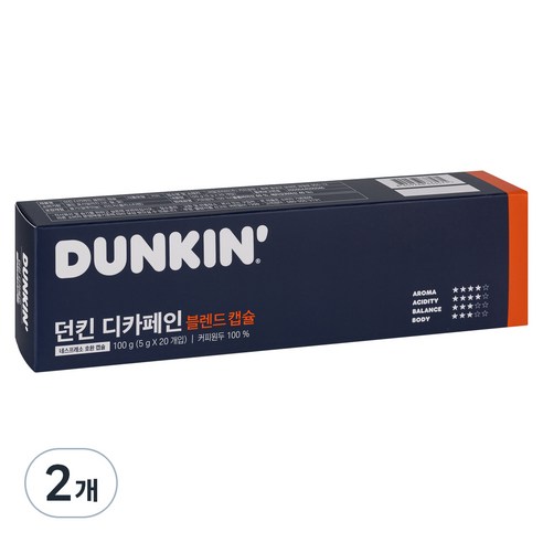 던킨도너츠 디카페인 블렌드 캡슐, 5g, 20개입, 1개
