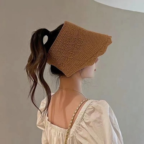 느와드코코 여름썬캡 웨이브 돌돌이 밀짚 벨크로 챙넓은 보넷모자