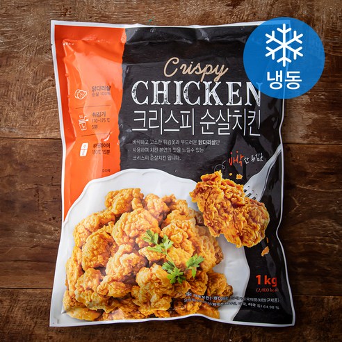 크리스피 순살치킨 (냉동), 1kg, 4개