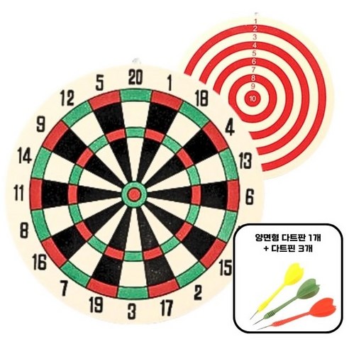 퍼니지노 양면 다트 가정용 대형 멀티 벽걸이 다트판 + 다트핀 3p, 1set, 1개