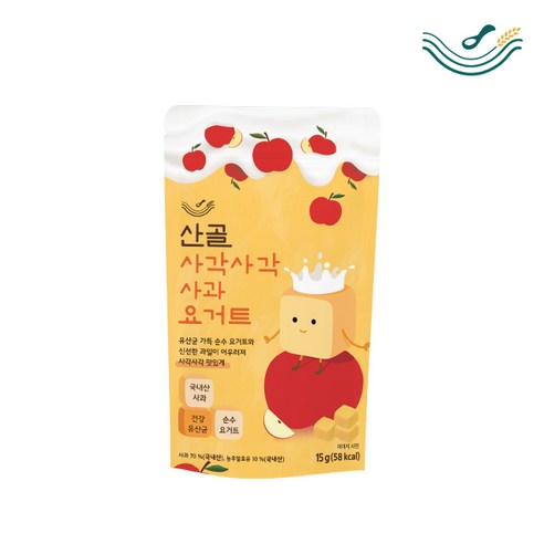 [에코맘의산골이유식] 산골사각사각요거트 사과 국내산, 8개, 15g