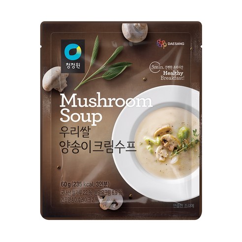 청정원 우리쌀 양송이크림수프, 60g, 25개