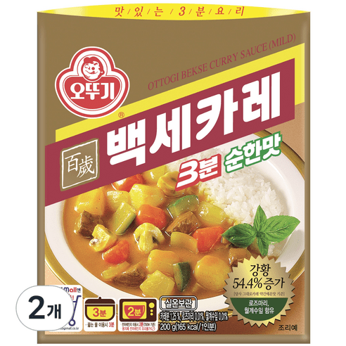 오뚜기 백세카레 3분 순한맛, 200g, 7개