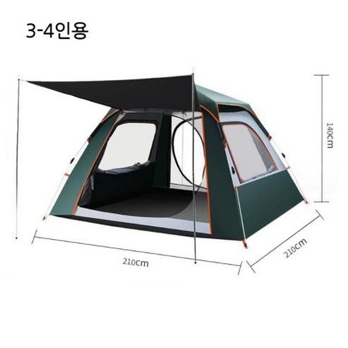 Maxinsk 방수 텐트 초간편 접이식 원터치 전자동 텐트 5-8인용, 2문 2창 5-8인용