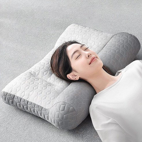 뷔이위이 라텍스 베개 푹신한 경추 베개, 1개, 흰색