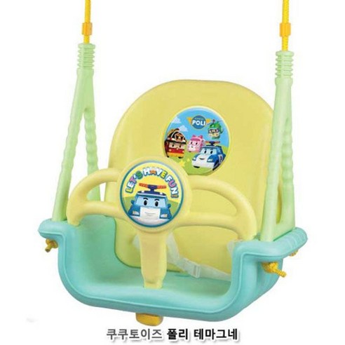 아동그네 아동완구 쿠쿠토이즈 폴리 테마그네 그네봉 포함, 색상:[색상]본상품