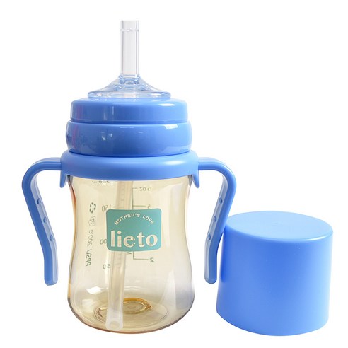 리에또 PPSU 빨대컵 200 ml, 블루, 1개, 200ml