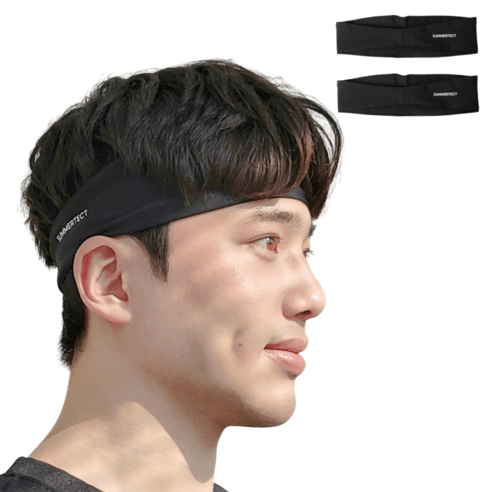 써머텍트 기능성 쿨 헤어밴드 2p, 블랙, 2개