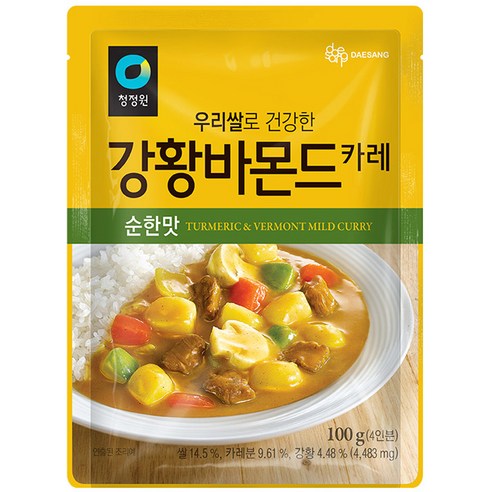 청정원 우리쌀 강황바몬드 카레 순한맛, 100g, 26개