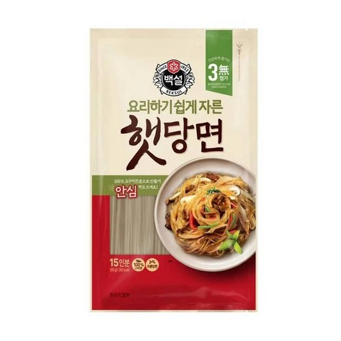 CJ 제일제당 백설 자른햇당면 맛있는맛 깔끔한맛 쫄깃한 면빨 부드럽고 탱탱한 즐거운 맛 300g, 6개