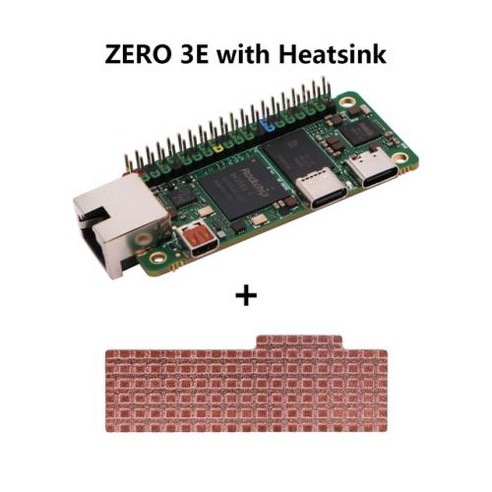 Radxa ZERO 개발 보드 쿼드 코어 암 3E RK3566®Cortex™-마이크로 HDMI을 통한 기가비트 이더넷 A55 소형 SBC 1080P 60fps, 7) 3E and Heatsink - 2GB RAM