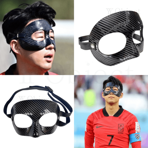 [국내배송] 고퀄리티 손흥민 마스크 가면 얼굴보호 안면 보호대 마스크 월드컵 응원복 축구복, 블랙