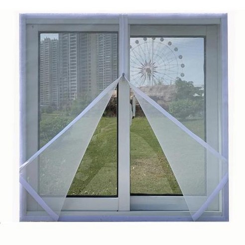 백색 자동 접착 지퍼 모기장 모기장 모기장 모기장 모기창 스크린 맞춤형 모기장, 116) White Width 130cm - heigh