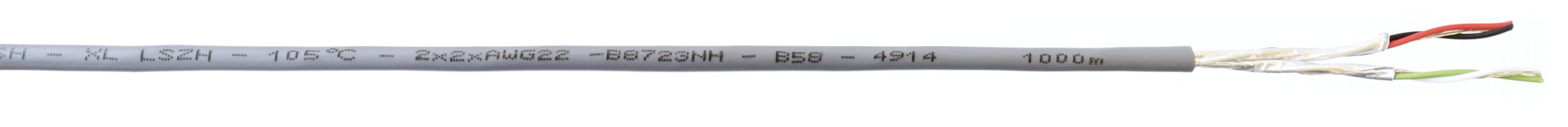 Câble LCAE MPIS 222 2 paires AWG22 blindé par paire LSZH – Couronne de 100m