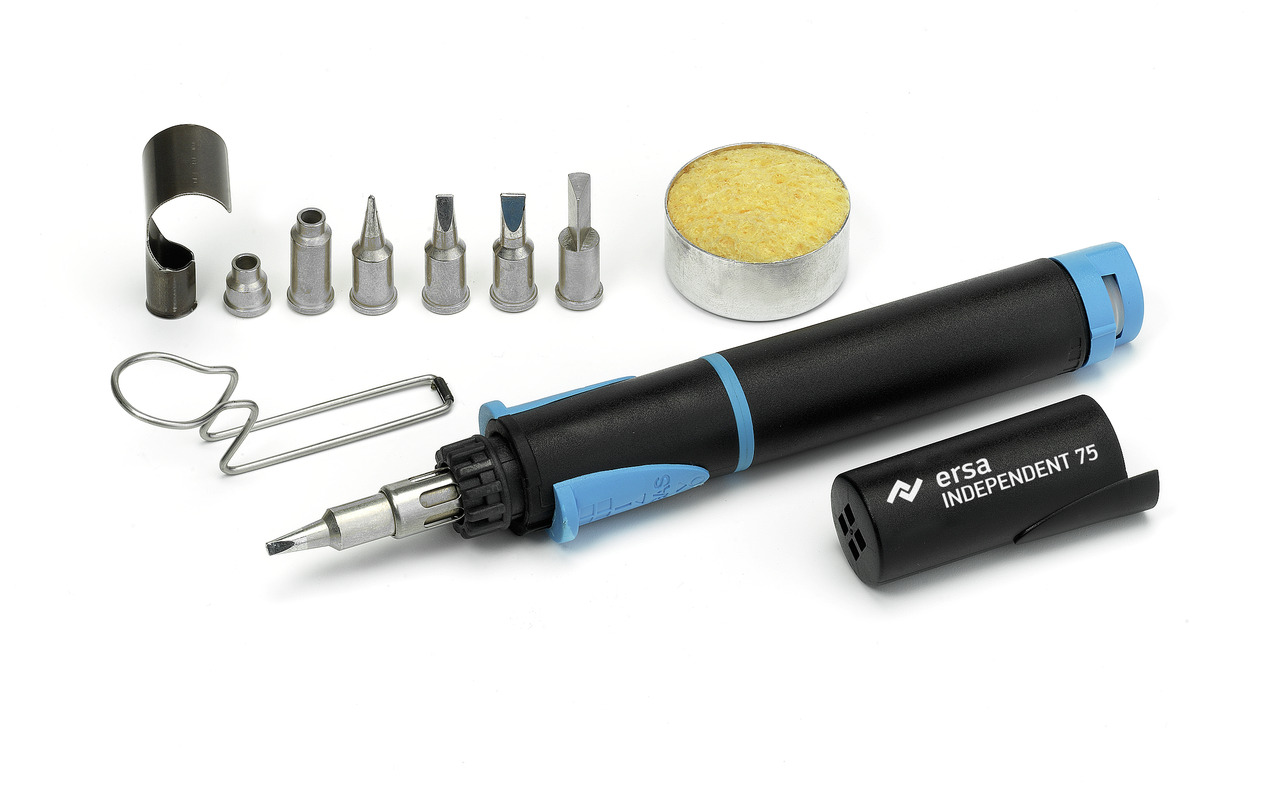 Fer à souder au gaz – ERSA INDEPENDANT 75 – Kit complet avec 8 pannes à souder et accessoires