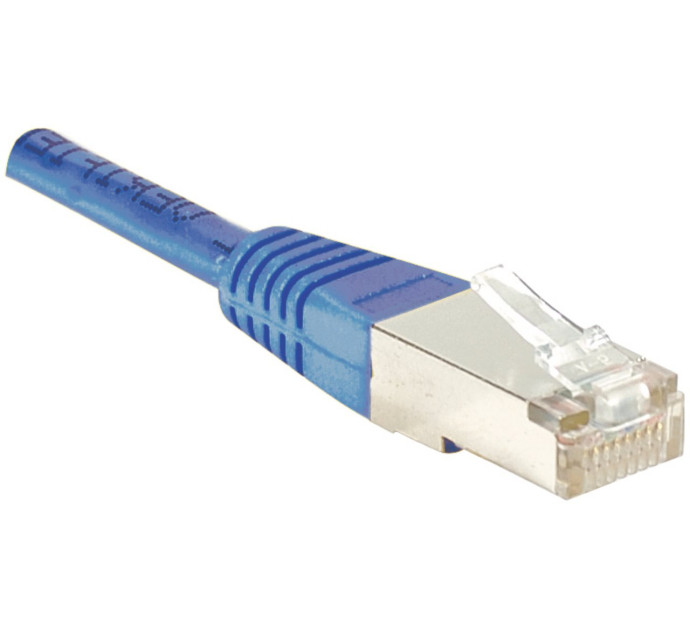 Cordon patch – RJ45 – CAT 6A – S/FTP (double blindage) – Bleu – 1M x1PCS