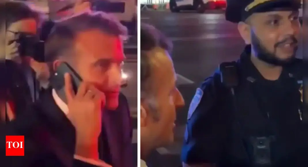 ‘I am waiting on street’: French president Macron calls Trump after NYC police stop him – watch video ‘I am waiting on street’: French president Macron calls Trump after NYC police stop him – watch video