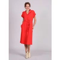 Moss Copenhagen Imila selia ss jurk midi strikceintuur Rood L