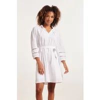 Smashed Lemon 24357 dames te korte jurk met driekwart mouwengehaakte Wit XL