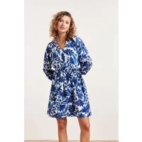 Smashed Lemon 24377 dames jurk met bloemenprintcrochet detail | Print / Multi S