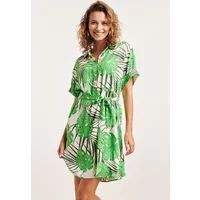 Smashed Lemon 24331 kort blad patroon overhemd jurk | Print / Multi XL