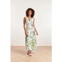 Smashed Lemon 24373 dames maxi jurk zonder mouwenallover bladeren Groen XL