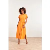 Smashed Lemon 24348 oranje ademende zomer shirtjurk Oranje S