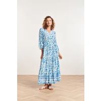 Smashed Lemon 24314 prachtige bloemen paisley maxi jurk | Print / Multi 4XL