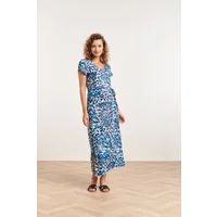 Smashed Lemon 24363 dames maxi te jurk met dieren print | white-light Wit L