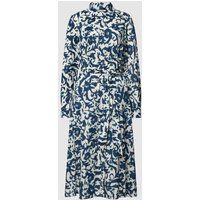 WHITE LABEL Midi-jurk met all-over bloemenmotief Marineblauw