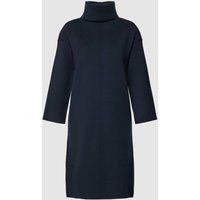 Opus Knielange jurk met col, model ‘Wingela’ Marineblauw