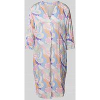Frieda & Freddies Knielange jurk met all-over print Lichtblauw