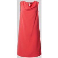 comma Knielange jurk met cascadehals Rood